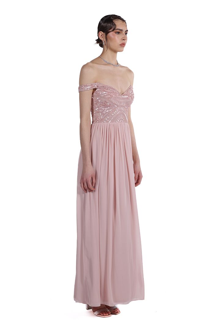 Embroidered bustier dress