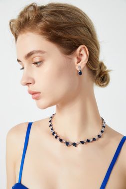 Blue Glimmer Crystal Jewelry Set