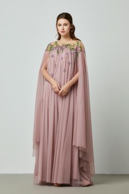 Cape embellished dress