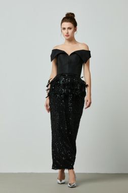 sequin and feathers dress
