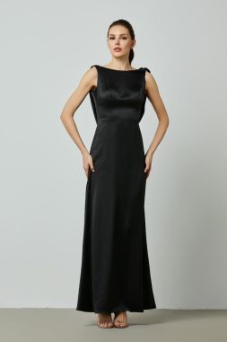 Fit and flare satin dress