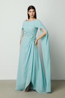 side floral applique dress