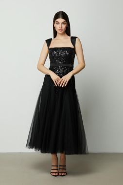 Embellished mesh dress