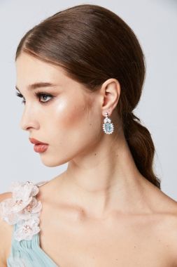 Silver Blue Drop Earrings