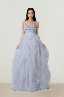 Ruffled Tulle Strap Dress